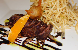 Pepper Crusted Filet Medallions with Shoestring Fries