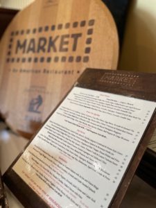 Market Menu And Wine Barrel